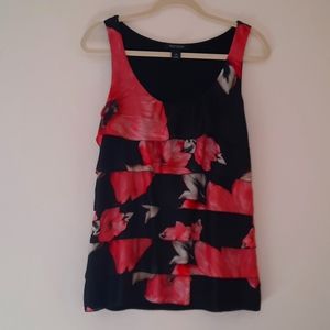 White House Black Market Floral Shirt Sz Medium